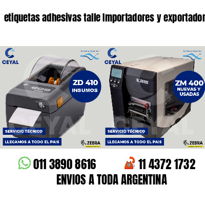 etiquetas adhesivas talle Importadores y exportadores