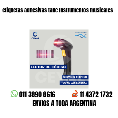 etiquetas adhesivas talle Instrumentos musicales