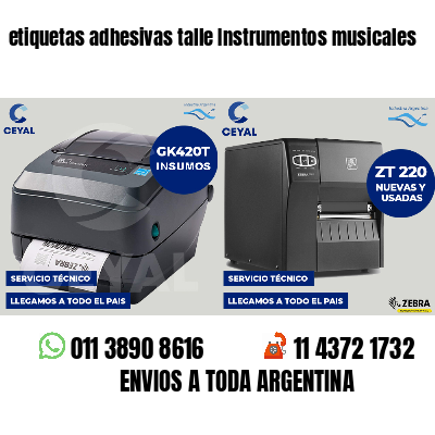 etiquetas adhesivas talle Instrumentos musicales