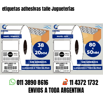 etiquetas adhesivas talle Jugueterías
