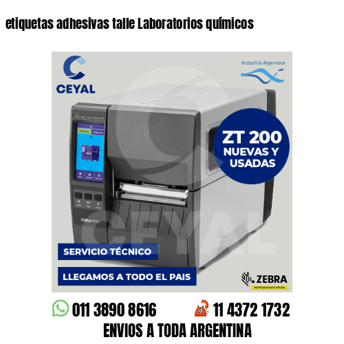 etiquetas adhesivas talle Laboratorios químicos