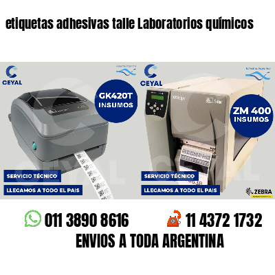 etiquetas adhesivas talle Laboratorios químicos