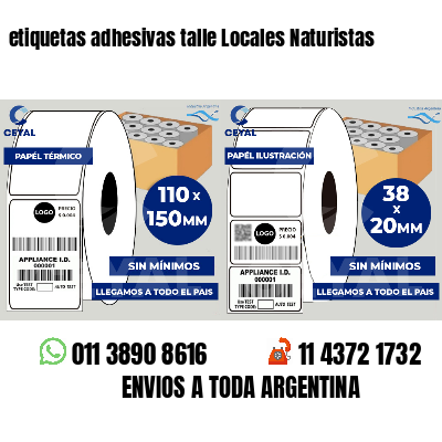 etiquetas adhesivas talle Locales Naturistas