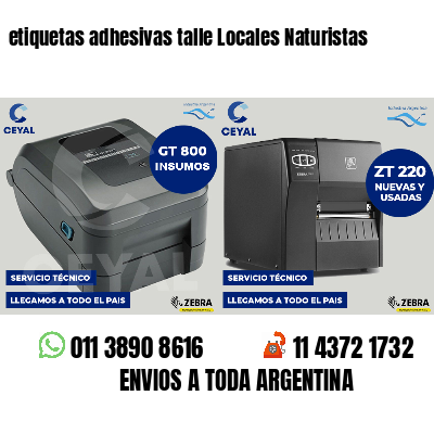 etiquetas adhesivas talle Locales Naturistas
