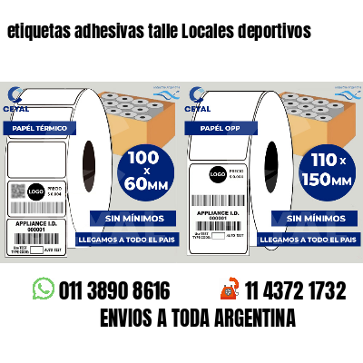 etiquetas adhesivas talle Locales deportivos