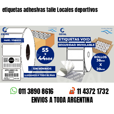 etiquetas adhesivas talle Locales deportivos