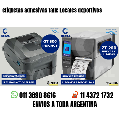 etiquetas adhesivas talle Locales deportivos