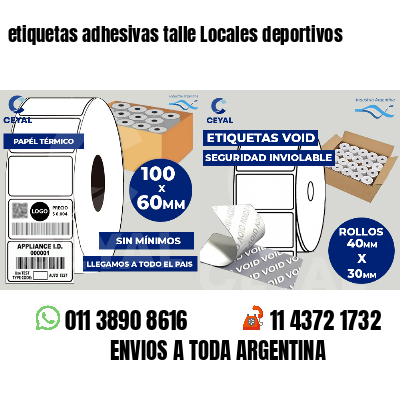 etiquetas adhesivas talle Locales deportivos