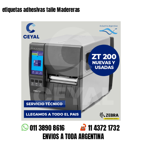 etiquetas adhesivas talle Madereras