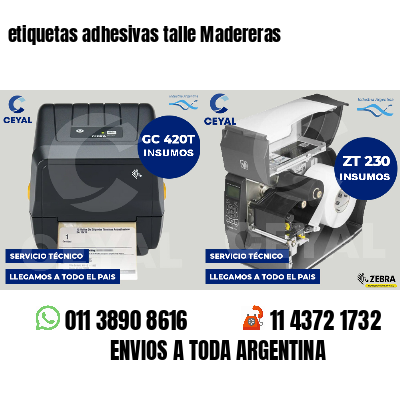 etiquetas adhesivas talle Madereras