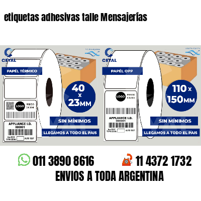 etiquetas adhesivas talle Mensajerías