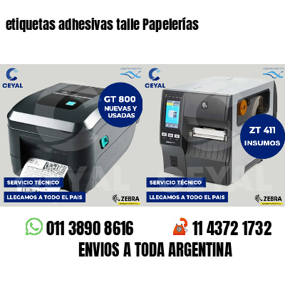 etiquetas adhesivas talle Papelerías