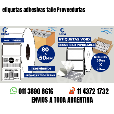 etiquetas adhesivas talle Proveedurías