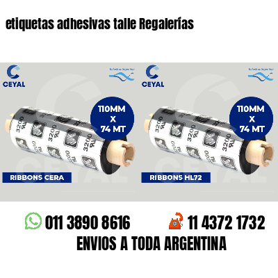 etiquetas adhesivas talle Regalerías