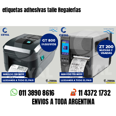 etiquetas adhesivas talle Regalerías
