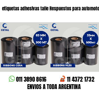 etiquetas adhesivas talle Respuestos para automotores