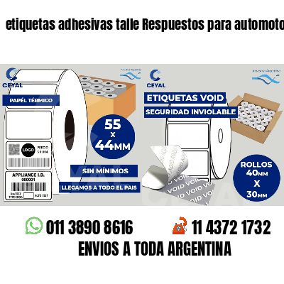 etiquetas adhesivas talle Respuestos para automotores