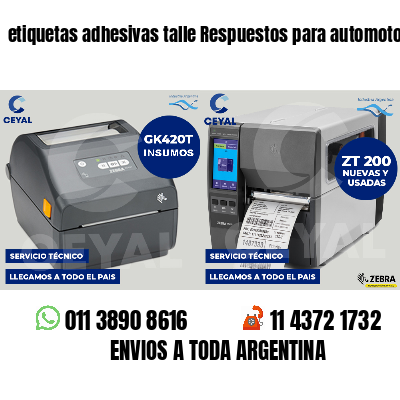 etiquetas adhesivas talle Respuestos para automotores