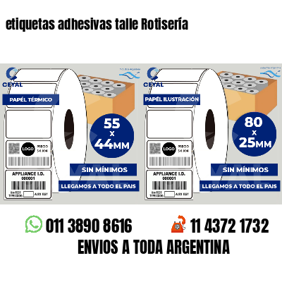 etiquetas adhesivas talle Rotisería