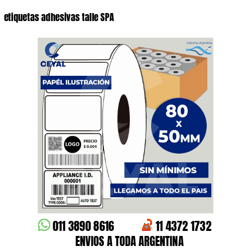 etiquetas adhesivas talle SPA