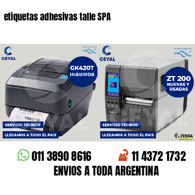 etiquetas adhesivas talle SPA