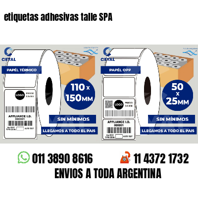 etiquetas adhesivas talle SPA