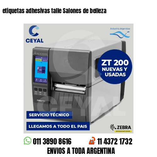 etiquetas adhesivas talle Salones de belleza