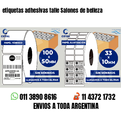 etiquetas adhesivas talle Salones de belleza