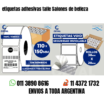 etiquetas adhesivas talle Salones de belleza