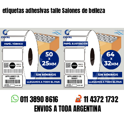 etiquetas adhesivas talle Salones de belleza