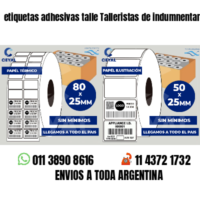 etiquetas adhesivas talle Talleristas de indumnentaria