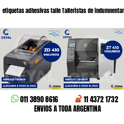 etiquetas adhesivas talle Talleristas de indumnentaria