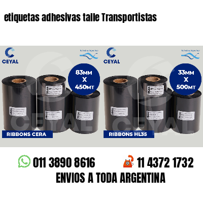 etiquetas adhesivas talle Transportistas
