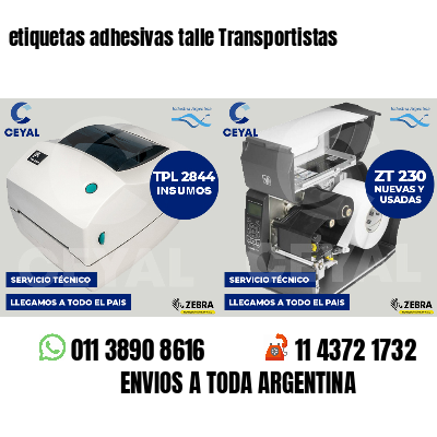 etiquetas adhesivas talle Transportistas