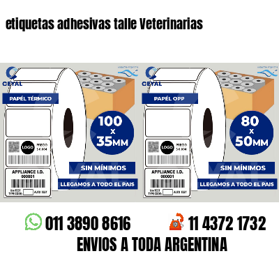 etiquetas adhesivas talle Veterinarias