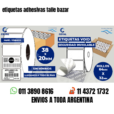 etiquetas adhesivas talle bazar