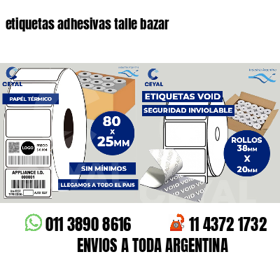 etiquetas adhesivas talle bazar