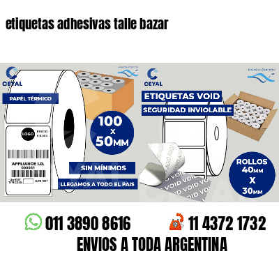 etiquetas adhesivas talle bazar