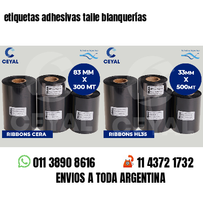 etiquetas adhesivas talle blanquerías