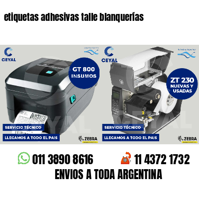 etiquetas adhesivas talle blanquerías