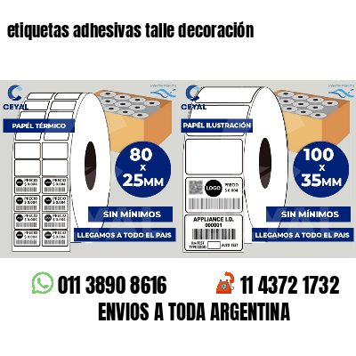 etiquetas adhesivas talle decoración