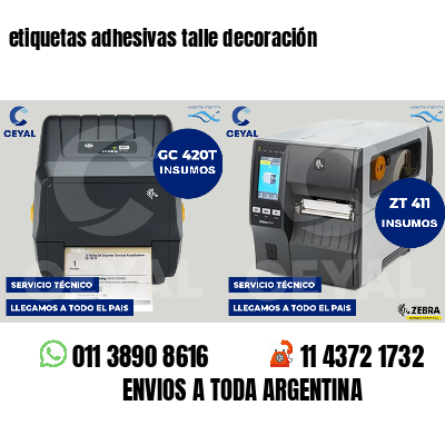 etiquetas adhesivas talle decoración