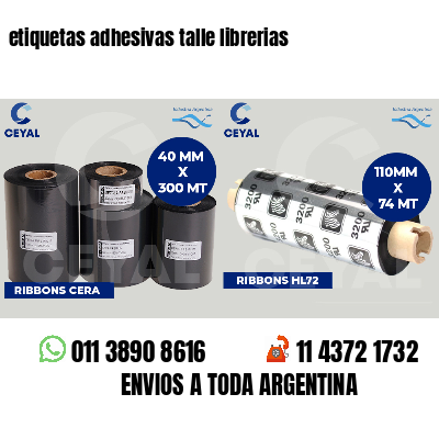 etiquetas adhesivas talle librerias