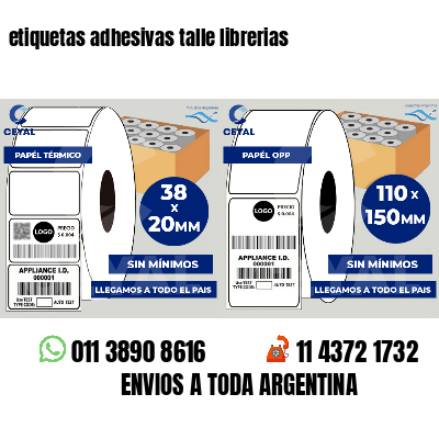 etiquetas adhesivas talle librerias