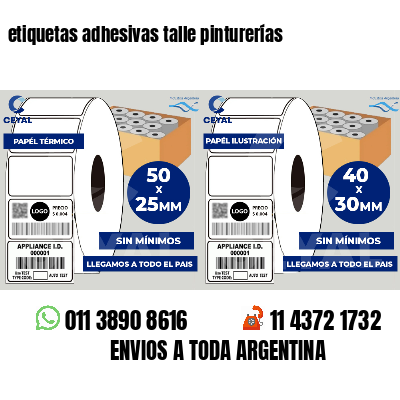 etiquetas adhesivas talle pinturerías