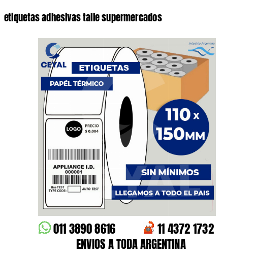 etiquetas adhesivas talle supermercados
