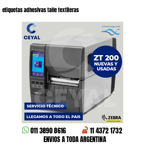 etiquetas adhesivas talle textileras