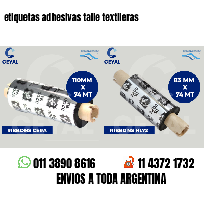 etiquetas adhesivas talle textileras