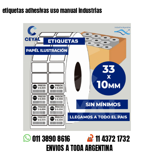 etiquetas adhesivas uso manual industrias