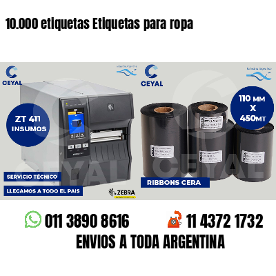 10.000 etiquetas Etiquetas para ropa